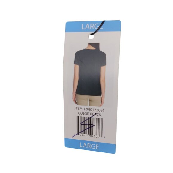 Marc New York Black Eyelet Short-Sleeve Top Womens Large Lightweight Stylish‎ - Picture 3 of 6